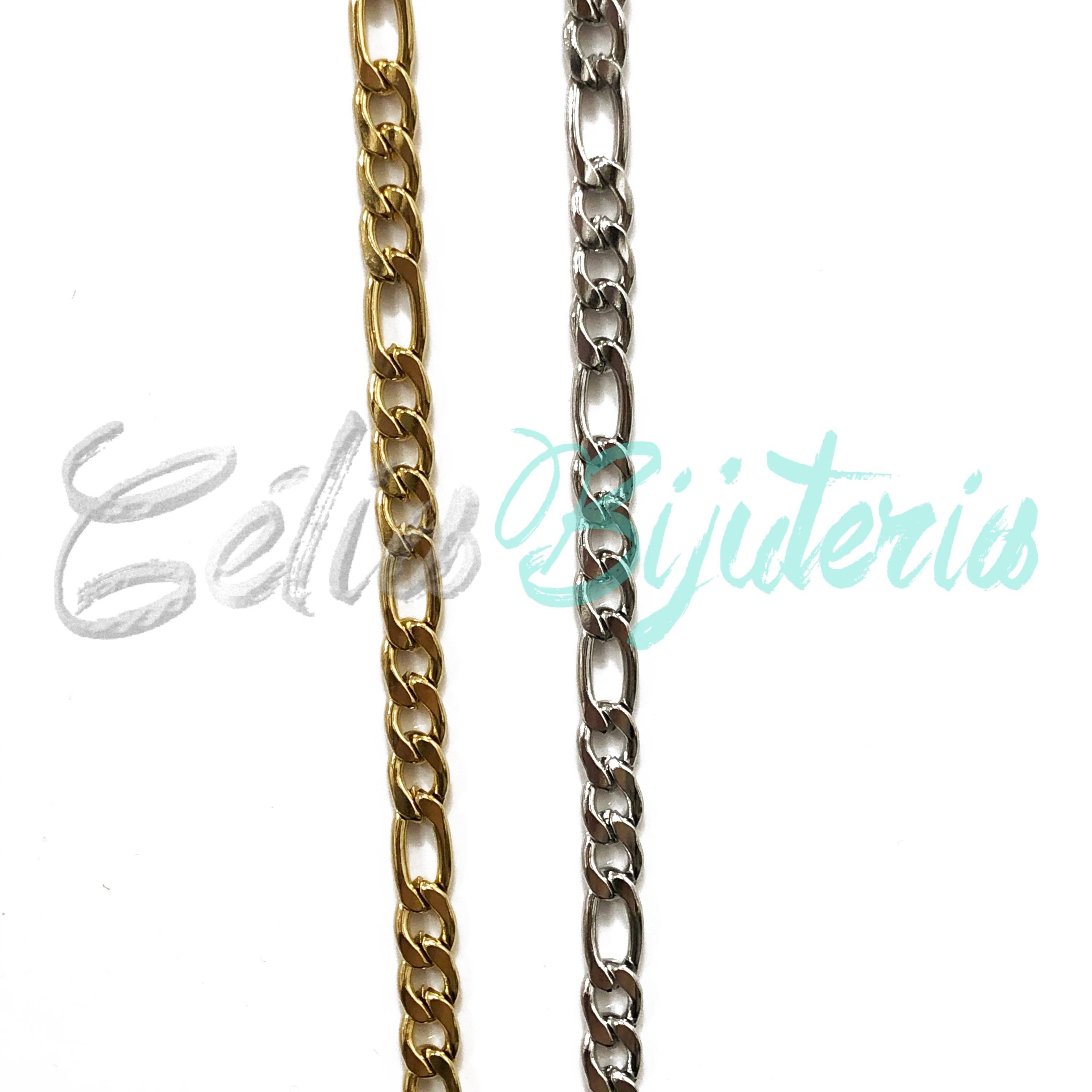Celli Biju - Venta al por mayor Collares de cadenas y eslabones - Cadena por metro de Acero Inoxidable - Figaro3