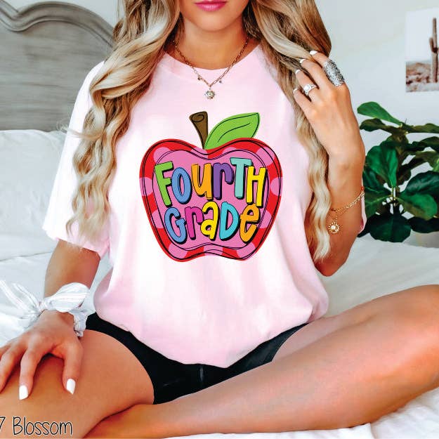 Fourth Grade Apple Pink Dots #BS7070 for wholesale by Bama Screens