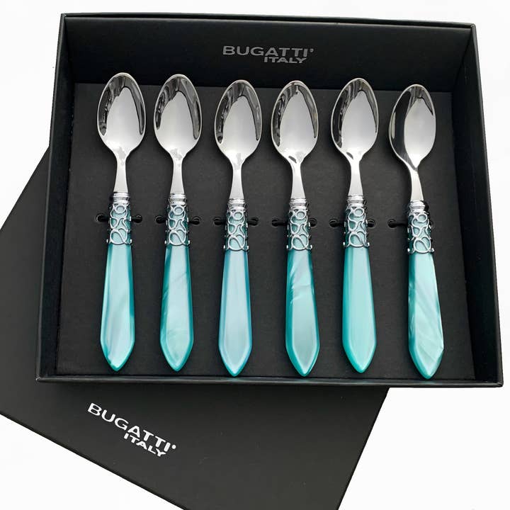 Melodia Moka Spoons Set aqua mocha aqua for wholesale by Casa Bugatti
