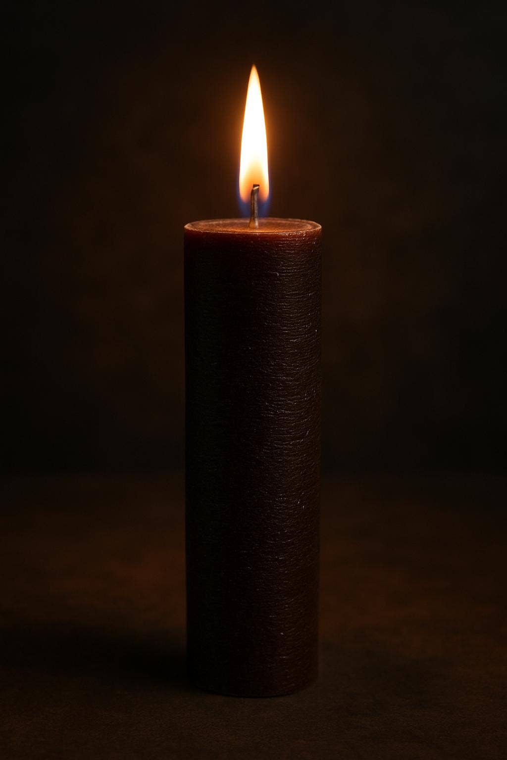 NHP International - Wholesale Pillar Candle - Dark brown Sempre rustic dinner candles 3,2x15cm1