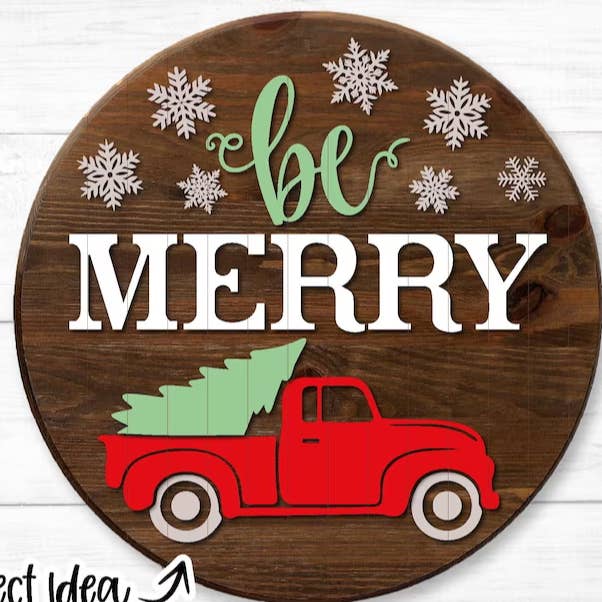 Noël - DIY Pendentif de Porte Soyez Joyeux | Panneau en Bois | Décoration d'Intérieur pour la vente par Kate's Blanks