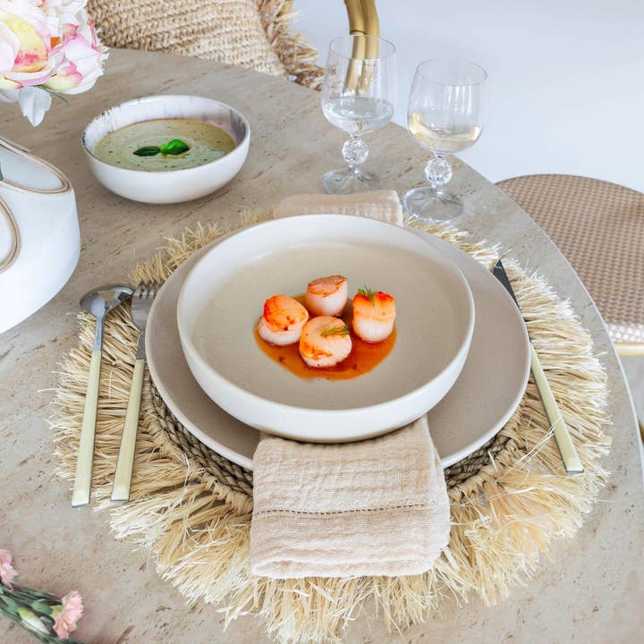 Novastyl - Wholesale Dinner Plate - Arita coupe plate 20.5cm in beige stoneware2