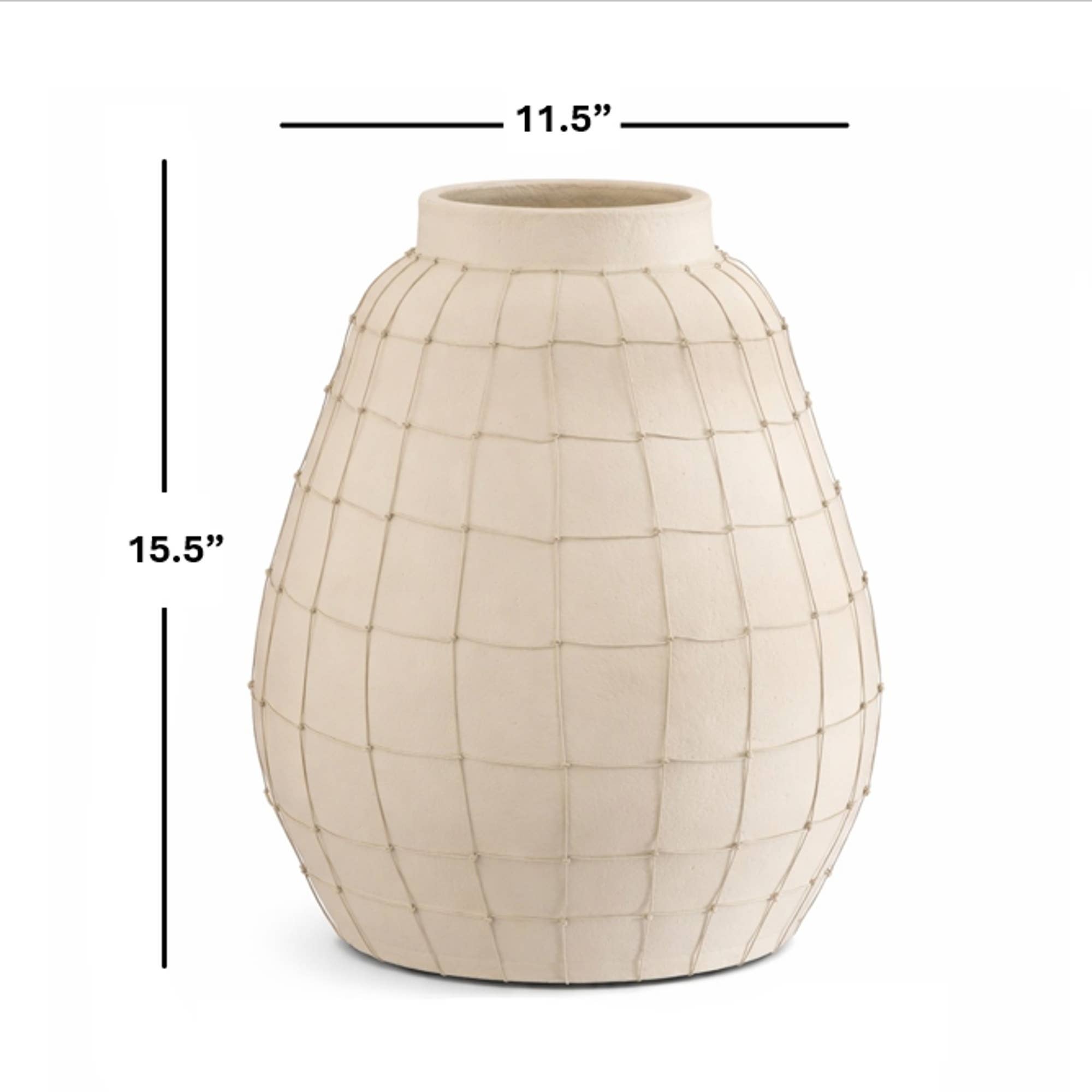 ExpoBazaar - Wholesale Vase - Vase | 15.5" Long Handmade Terracotta Vase with Wireframe5