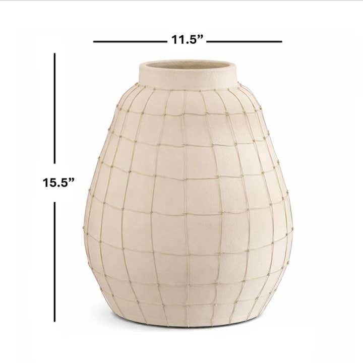 ExpoBazaar - Wholesale Vase - Vase | 15.5" Long Handmade Terracotta Vase with Wireframe5