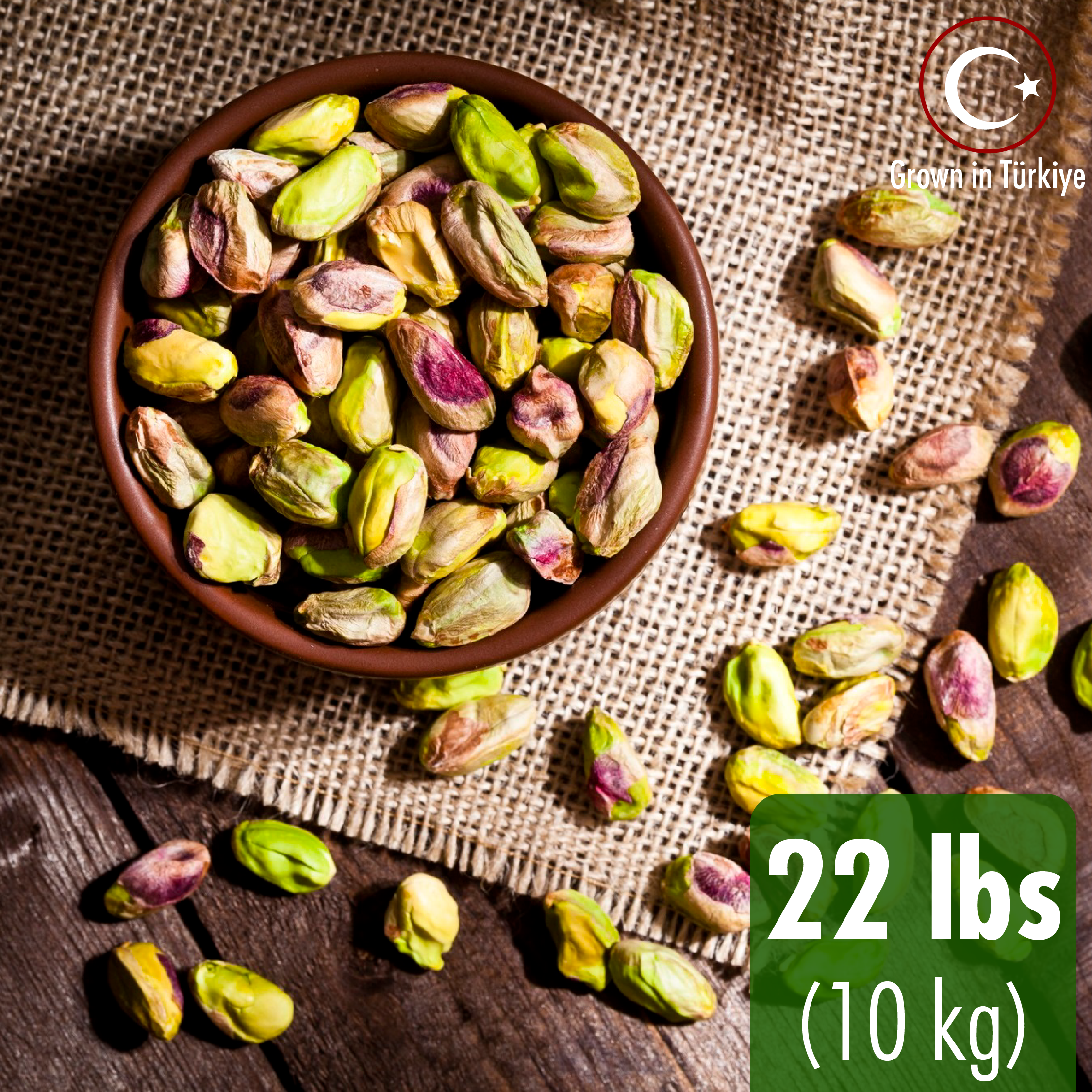 Hakan - Wholesale Nuts - Hakan Antep Pistachio, In Shell or Kernel in Vacuum Bag,22lb11