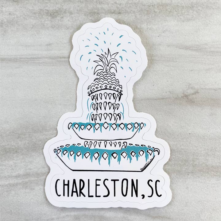 Nanner Designs - Wholesale Sticker - Pineapple Fountain Charleston, SC Sticker