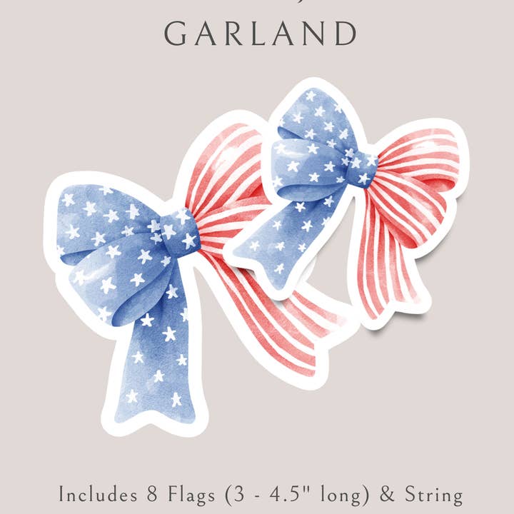 Mini ghirlanda del 4 luglio con 8 fiocchi per la vendita all'ingrosso da parte di Design Sprinkles