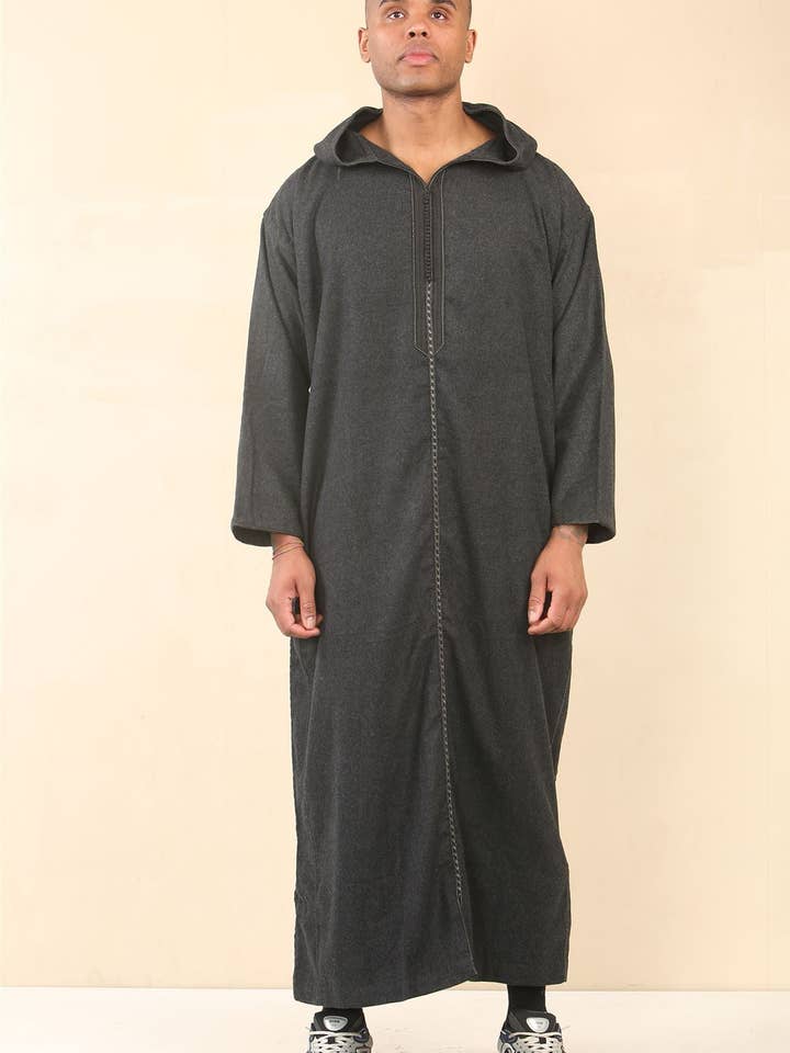 Infinity Leather (Upperclass Fashions Ltd) - Wholesale Robe - Men's - Men's Hooded Moroccan Thobe Djellaba Jubba Robe Eid