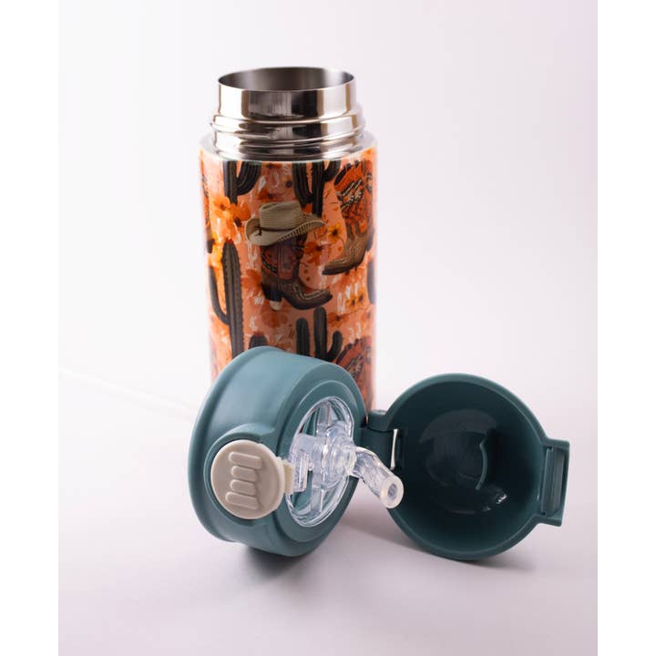 Running With Coyotes - Wholesale Insulated mug/tumbler - Little Cowpokes Western Adventure 12oz Flip Top Tumbler4