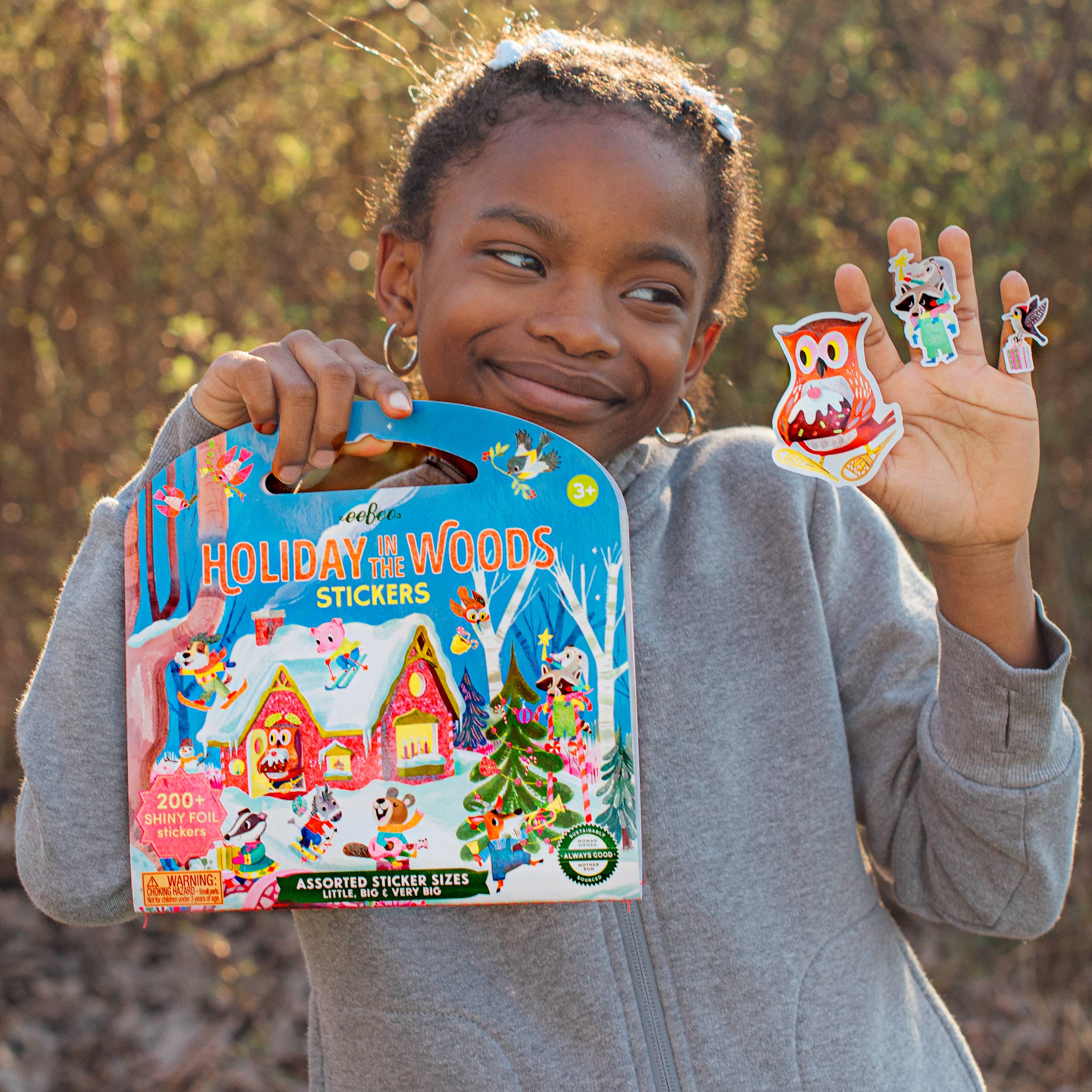 eeBoo - Wholesale Sticker - Kids & Baby - Holiday in the Woods Shiny Stickers *HOLIDAY*4