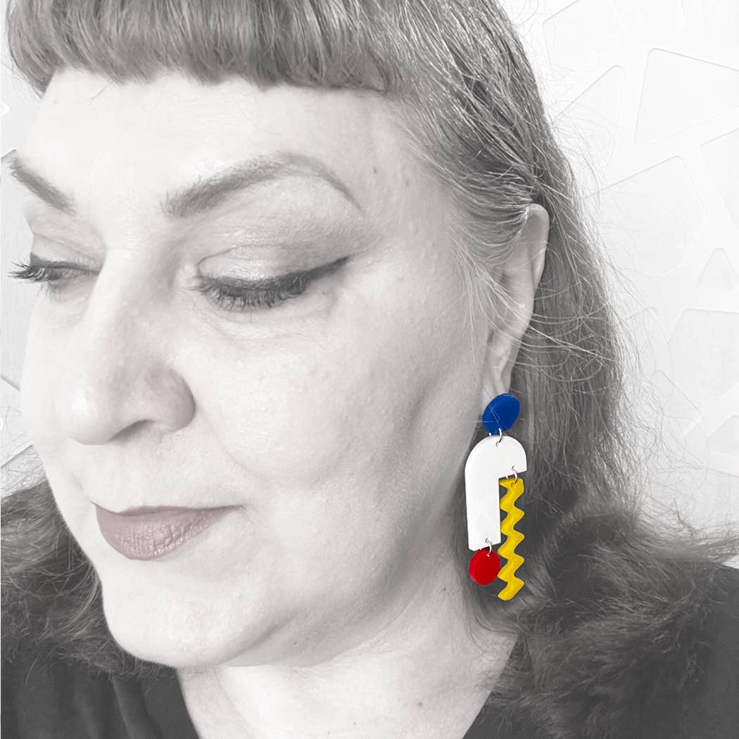 Audacious Studio - Wholesale Dangle Earrings - Arch Mobile Earrings in Primary Colors
3