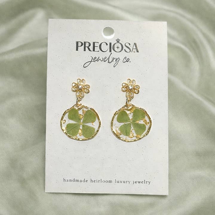 Preciosa Jewelry Co. - Wholesale Dangle Earrings - Lucky Clover Blossom
