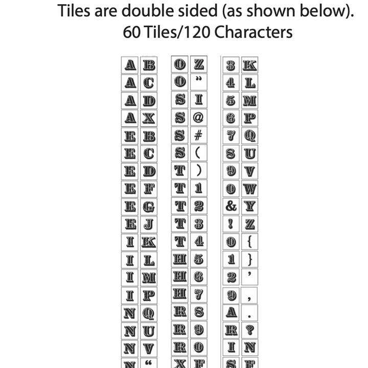 Foundations Decor - Wholesale DIY Craft Kit - Scrabble Tile Lettersets - 120 Characters, Bold Font, White