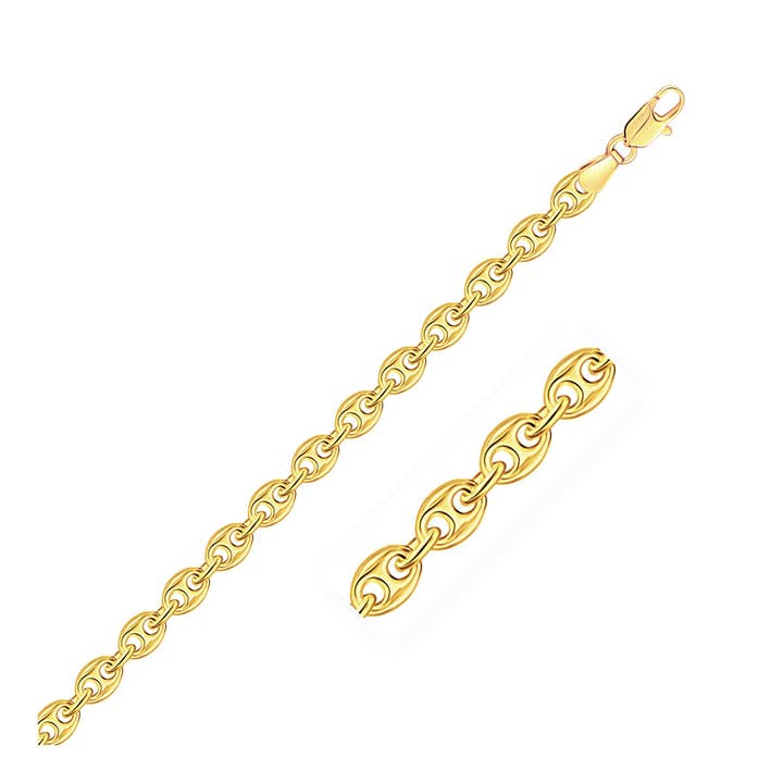Catena Maglia Marina Gonfia in Oro Giallo 14k (4,70 mm) per la vendita all'ingrosso da parte di RubyAnn Jewelry