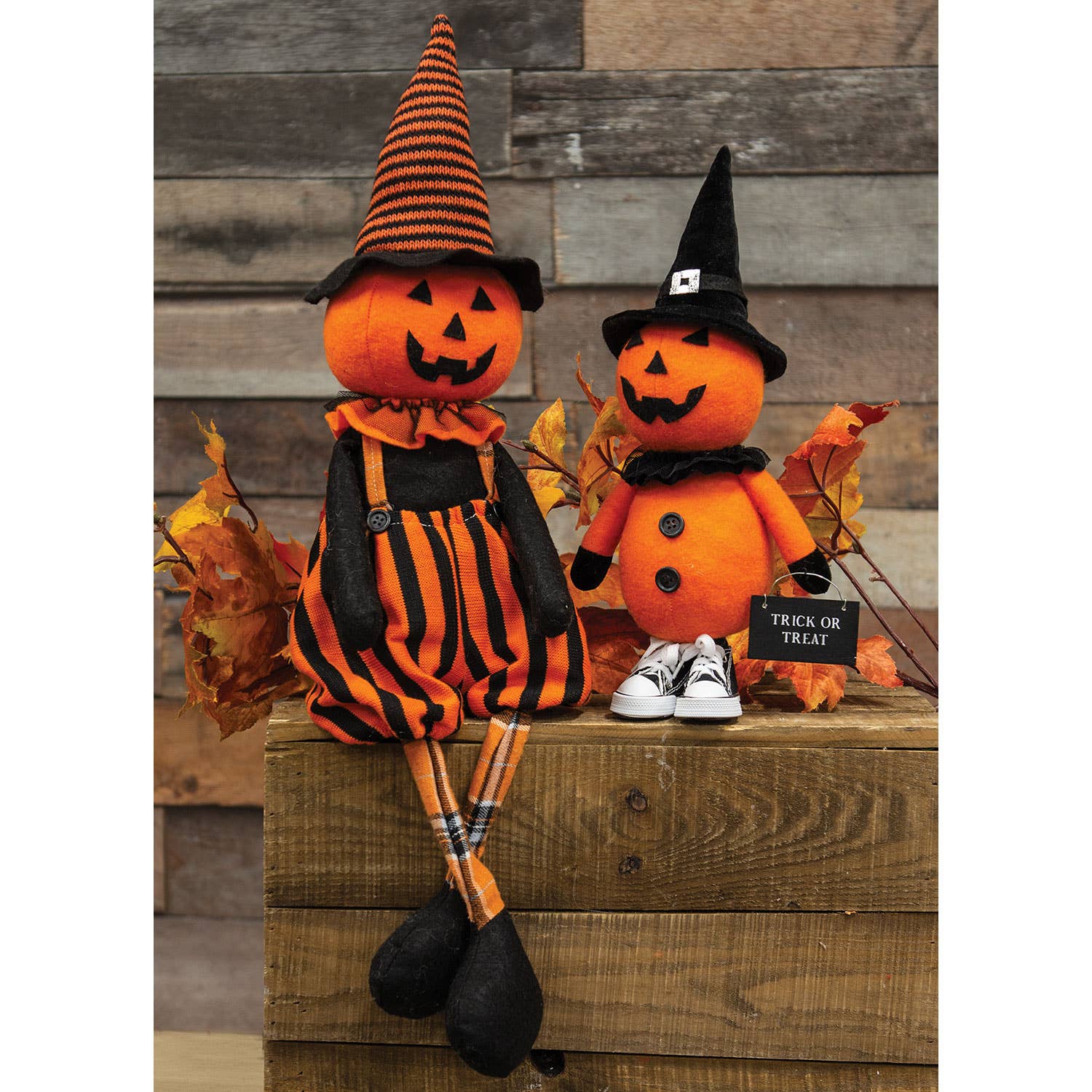 Bright Ideas - Wholesale Decorative Tabletop Object - Striped Bloomers Dangle Leg Jack O Lantern Doll2