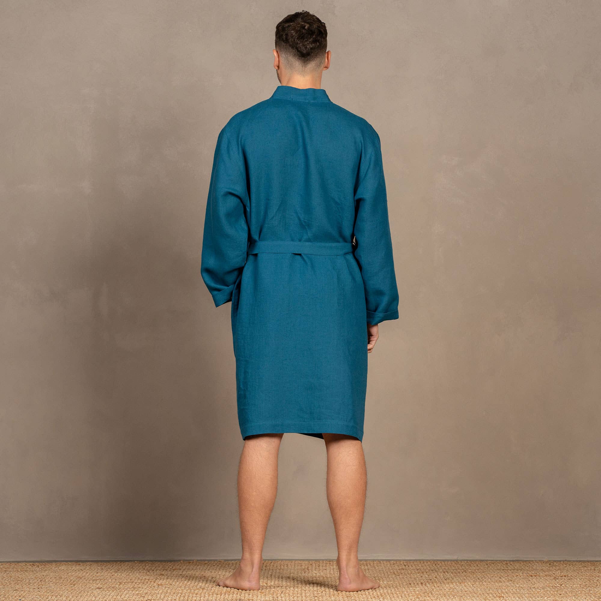 menique – wholesale Robe – Men's – 100% Linen Bath Robe for Men - Long Bath Robe4