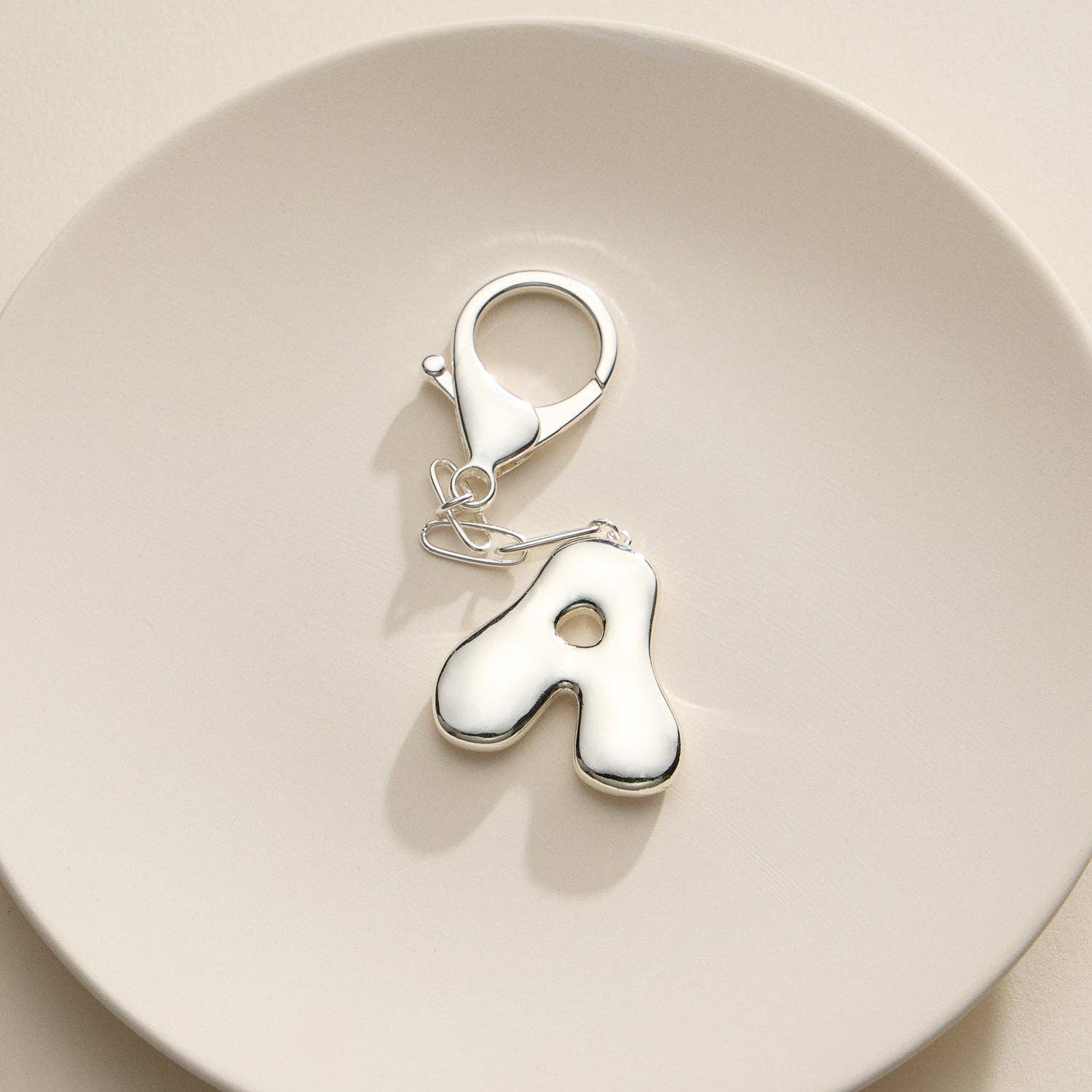 Lilla Haven - Wholesale Keychain - Women's - Bubble Letter Initial Keychain – Gold and Silver Tone Personalized Charm40