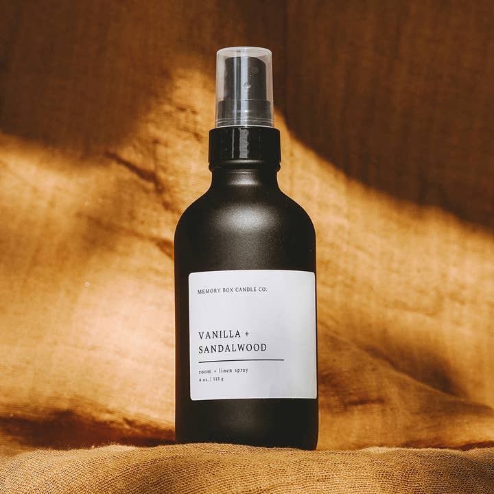Room + Linen Spray - Vanilla + Sandalwood for wholesale by Memory Box Candle Co.