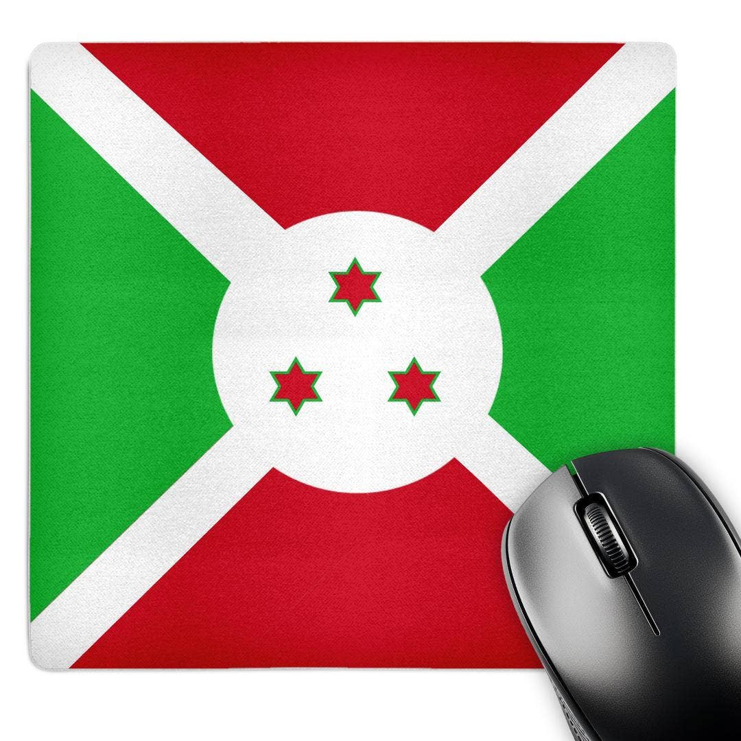 3dRose – wholesale Musmatta – 3dRose, Burundis flagga - Östafrika - Afrikanskt lands flaggor - Burundisk röd grön vit med 3 stjärnor, Musmatta0