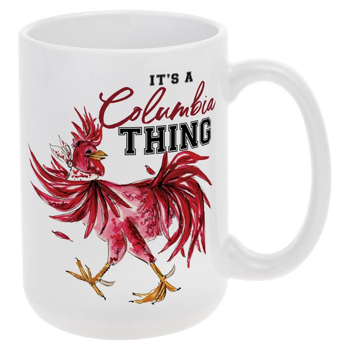 Boston International - Wholesale Coffee Mug - White Rooster Collegiate Ceramic Mug 14 Oz.