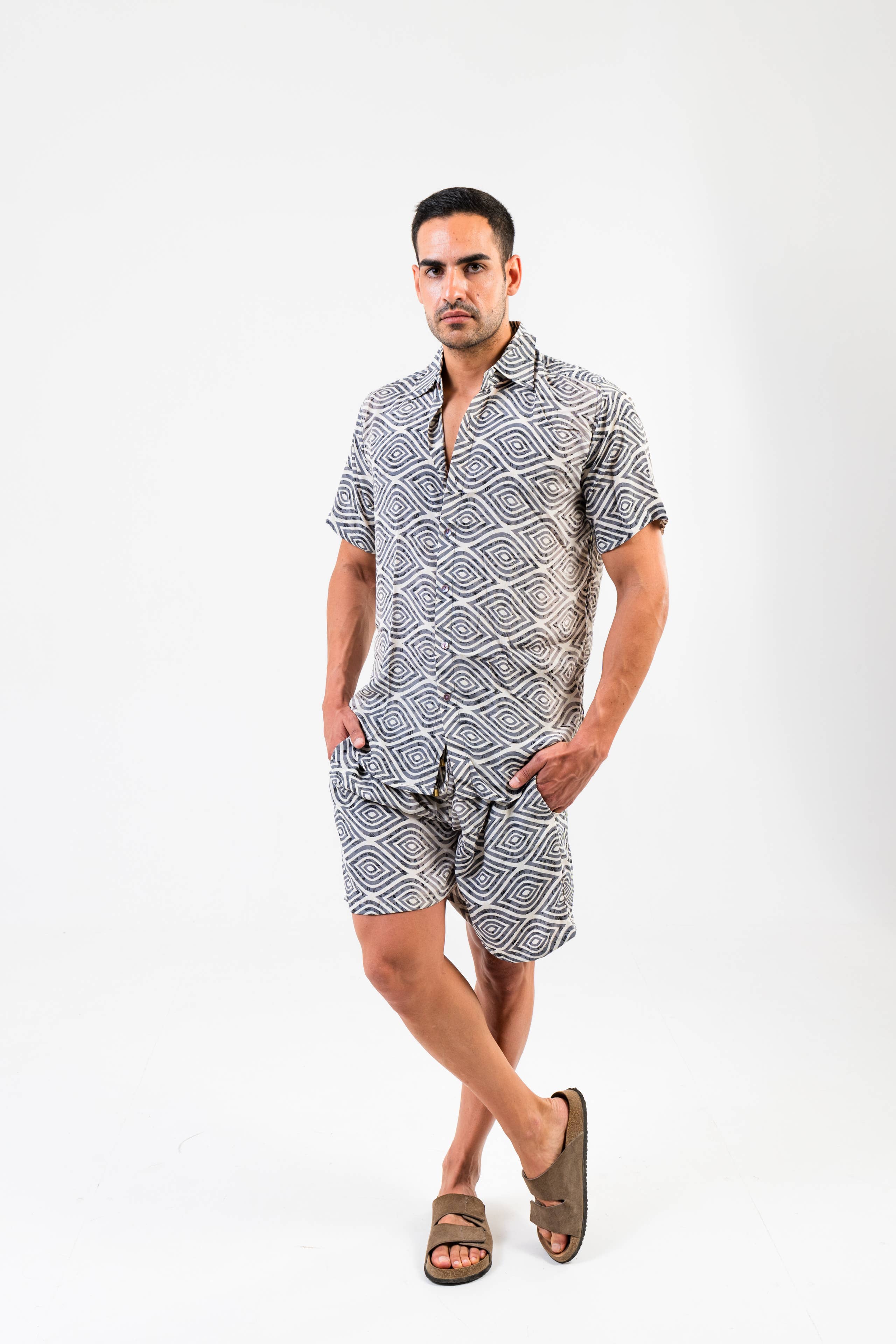 Arena Formentera - Wholesale Top & Short Set (NOT Loungewear) - Men's - Bohemian shirt+shorts set - Last units!29