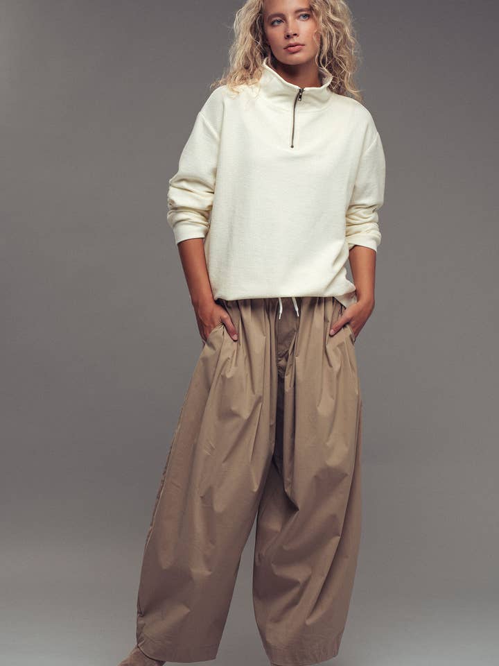 Urban Daizy - Wholesale Sweatshirt - Women's - Vintage Washed Quarter Zip Ribbed Sweatshirt13