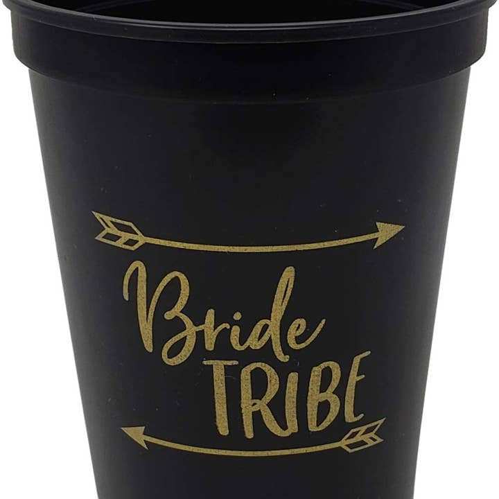 Funky Junque - Wholesale Disposable Cup - 16 oz Stadium Cups - 1 Bride & 8 Bride tribe