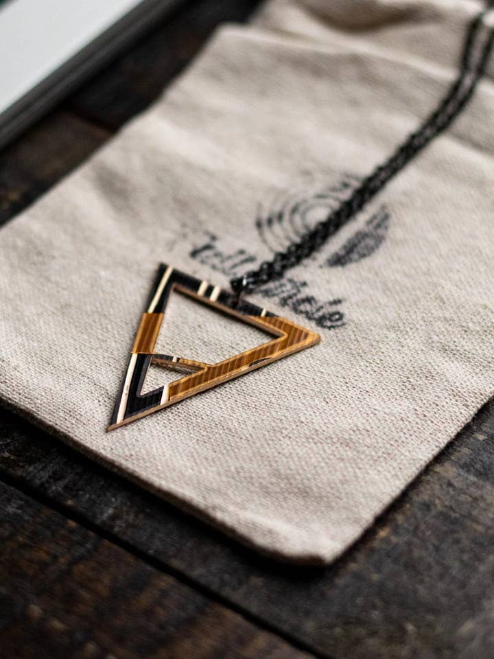 Dark Downbeat - Reclaimed Cymbal Necklace for wholesale by Full Circle Co.