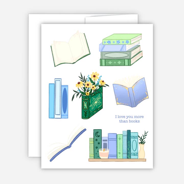 Je t'aime plus que les livres Carte Anniversaire Saint-Valentin Galentine's pour la vente par Designs with Jamie