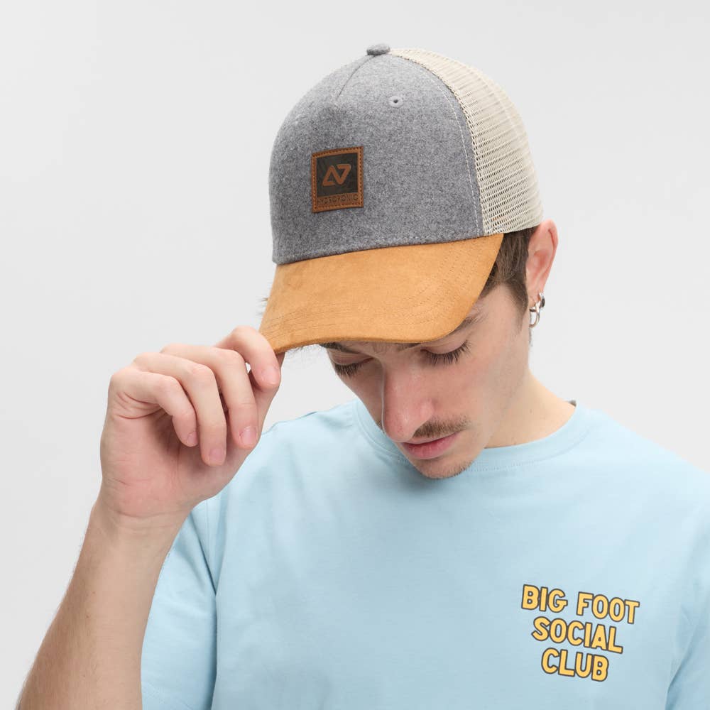 Hydroponic – Großhandel Flat Brim Cap – Herren – HY Corp CP 07 - Heather Grau/Beige3