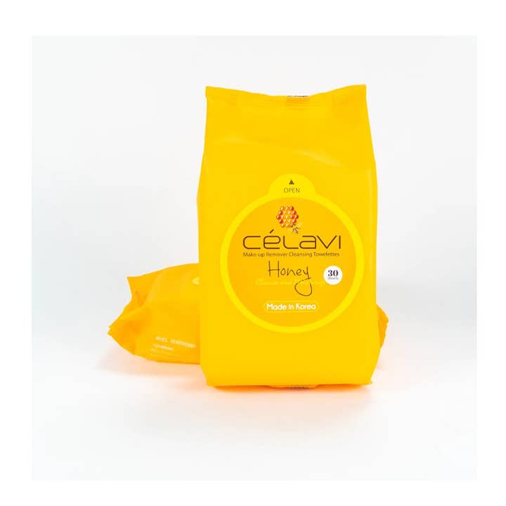 PINEAPPLE Beauty – wholesale Face & body wipes – Celavi MT006 Honey Makeup Cleansing Towelette - 6pc