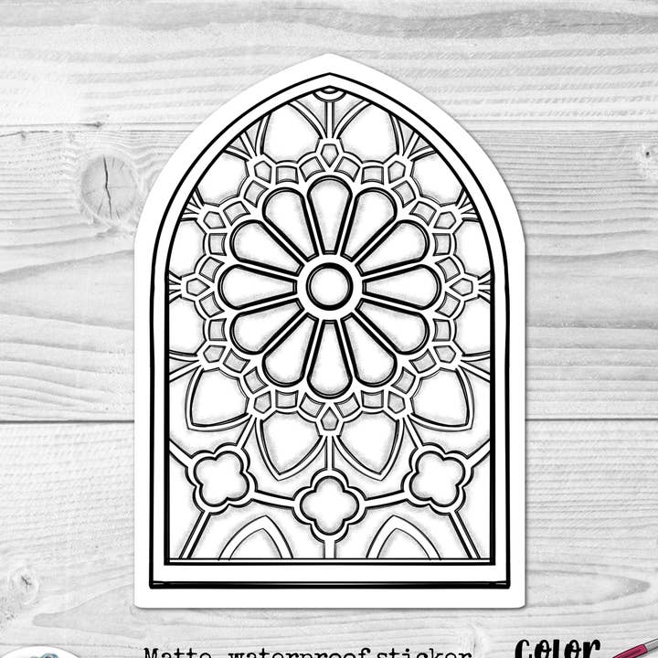 Stained Glass: Color Your Own Stickers for wholesale by For Art Sake Stickers
