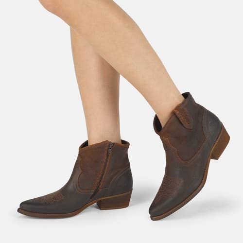 Botines de cuero para mujer estilo vaquero West B504 Saturnia para venta al por mayor de Felmini
