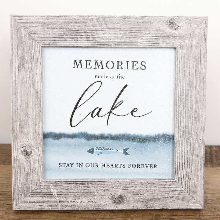Memories Made At The Lake Stay In Our Hearts Art Sign for wholesale by Summer Snow Art