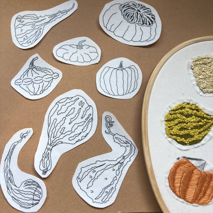 Gourdes - Broderie à la main - Motifs Peel Stick & Stitch pour la vente par MCreativeJ