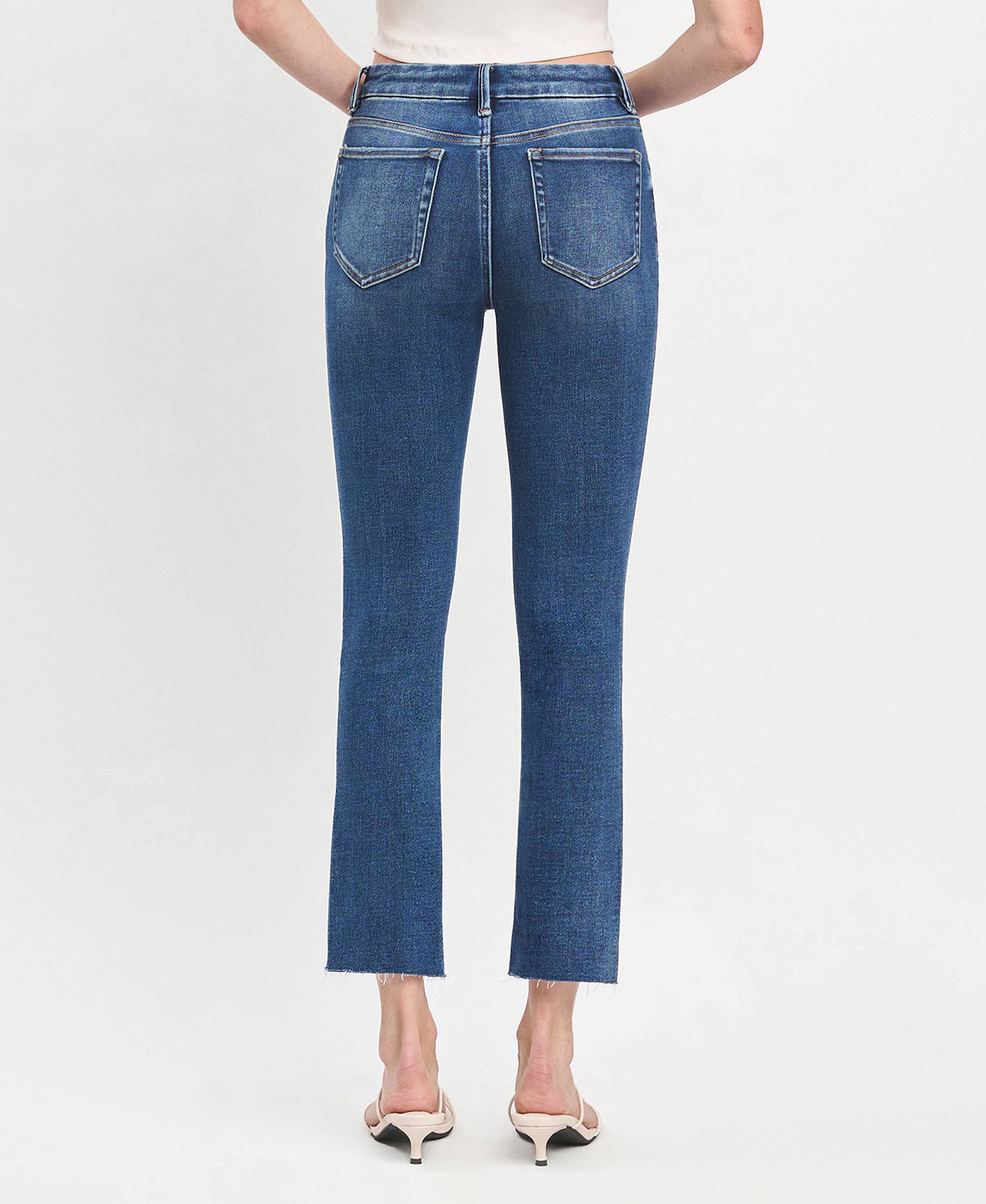 DELICATE HIGH RISE CROP SLIM STRAIGHT JEANS T5896 for wholesale on Faire1
