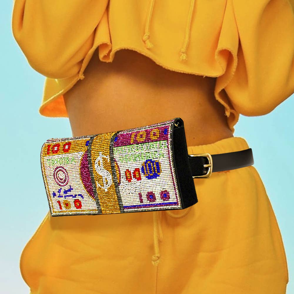 Sensibling Corp. - Vente Sac ceinture – femme - Banane / Ceinture / Pochette ornée de strass13