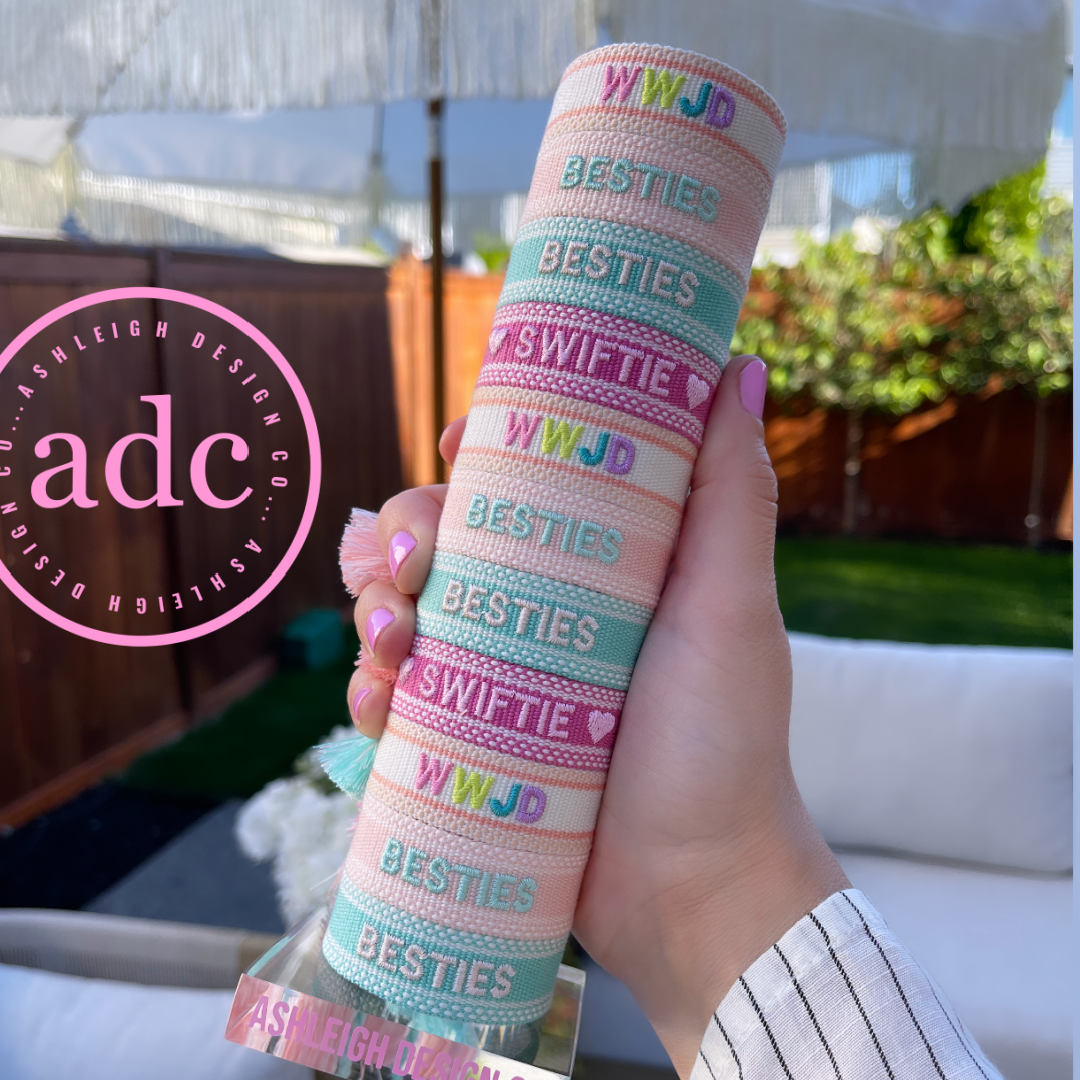 AshleighDesignCo - Vendita all'ingrosso Bracciale in tessuto/intrecciato - *bambini* Bracciale BESTIES (set di 2)1