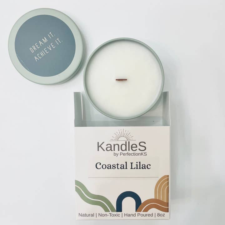 Coastal Lilac Luxury Candle | Eco-Friendly Clean-Burning Wooden Wick Candle for wholesale by PerfectionKS