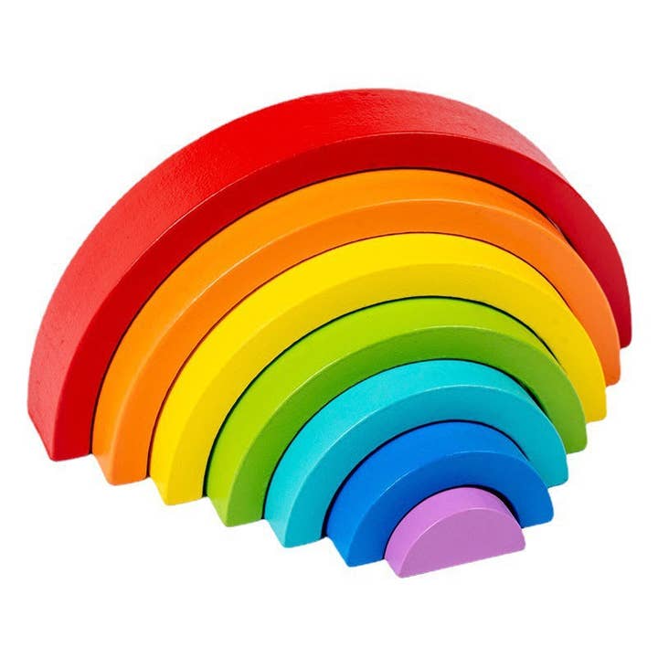 Little Chic Boutique - Venta al por mayor Juegos de construcción - Niños - Bloques de Construcción de Madera en Forma de Arco Iris Juguetes al por Mayor Accesorios para Niños V3823120800002