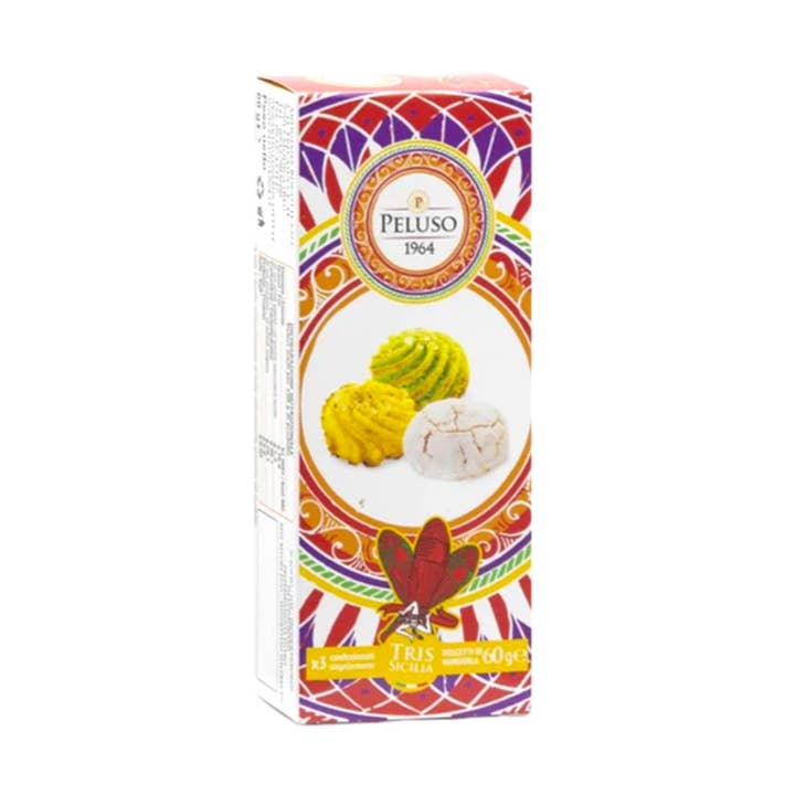 Trio Amandelpasta Cookies van Peluso 60 g voor wholesale door Made in eatalia