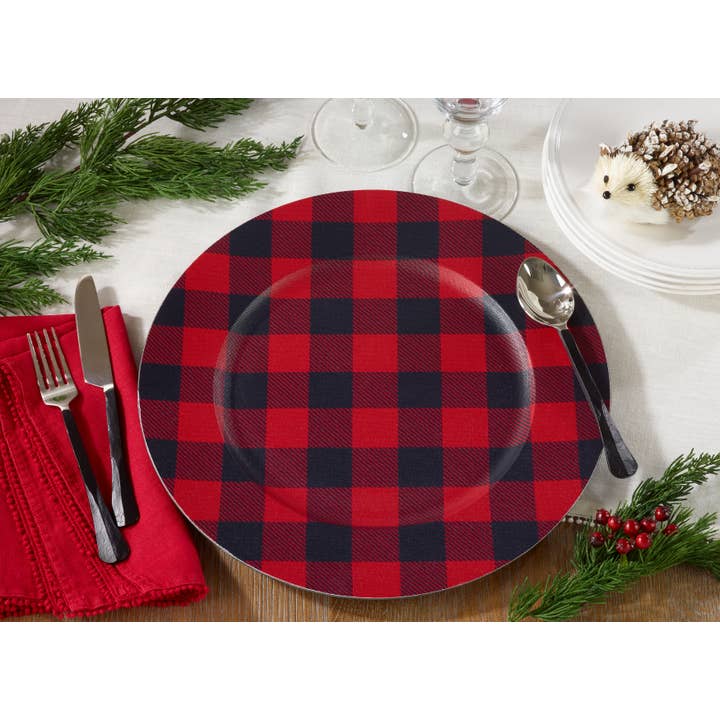 Saro Lifestyle - Wholesale Charger Plate - Buffalo Plaid Charger