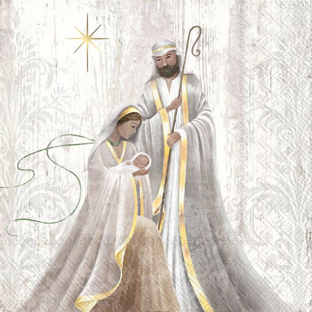 Boston International - Wholesale Disposable Napkin - Paper Cocktail Napkins 20 ct Holy Family Christmas0