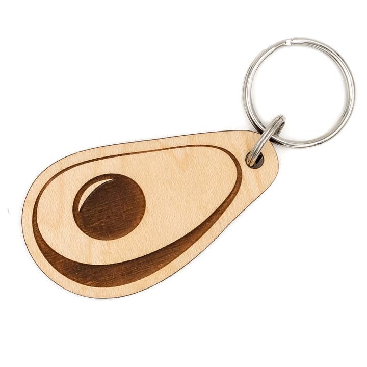 Porte-clés en bois d'avocat pour la vente par Steamer Lane Design