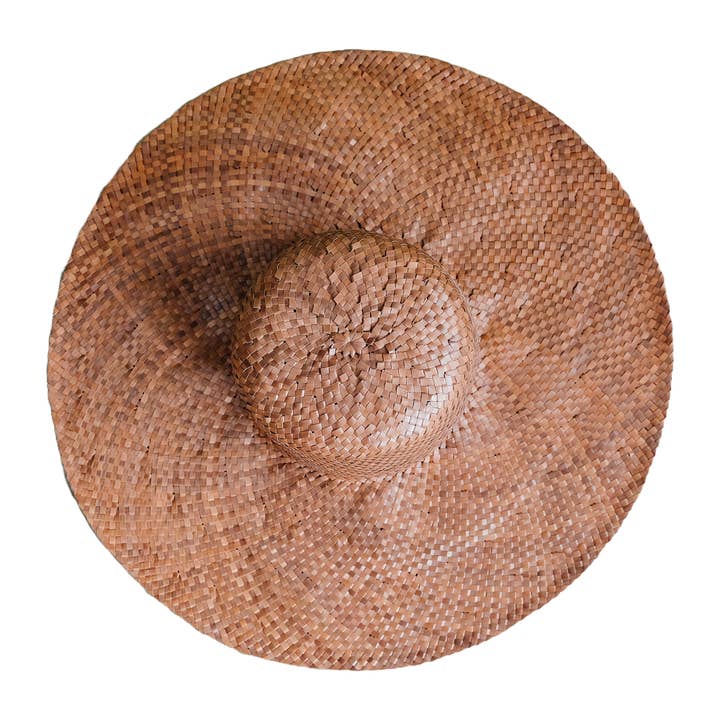 Bali Harvest - Wholesale Straw Hat - Unisex - Handwoven Straw Hat (Brown) - Sun Boater Wicker Hat Papale
