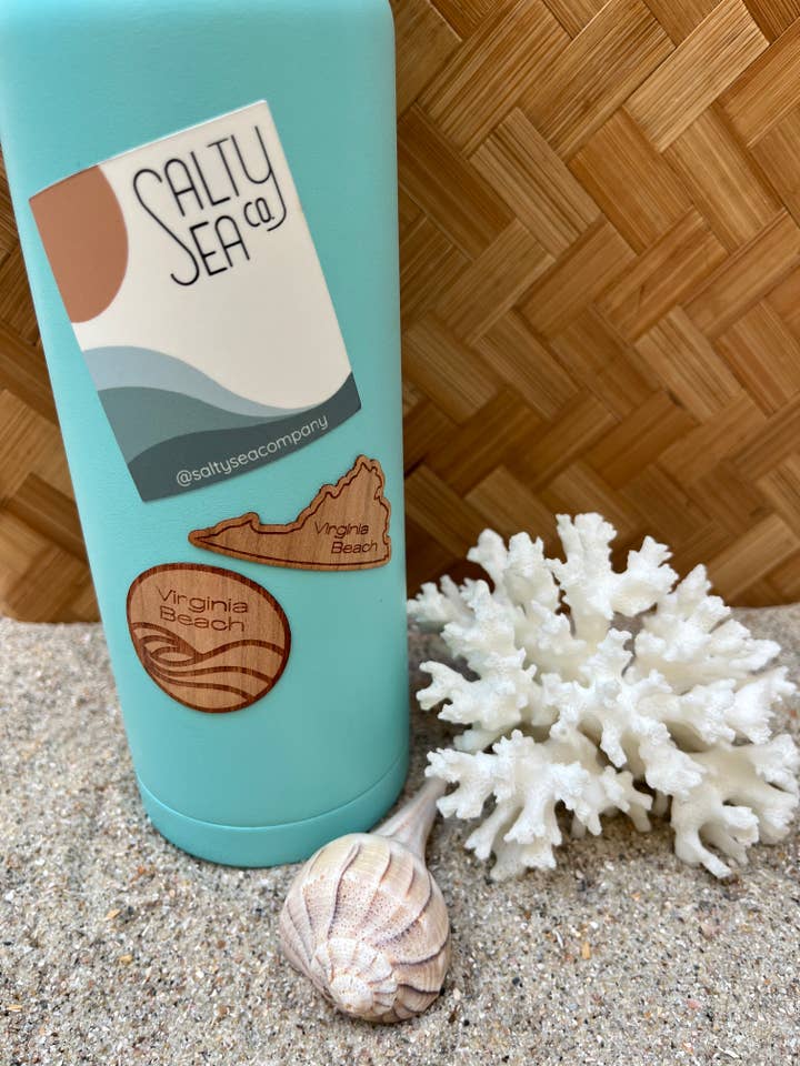 Customizable Sustainable Wood State Sticker on 3M™️ Adhesive for wholesale by Salty Sea Company