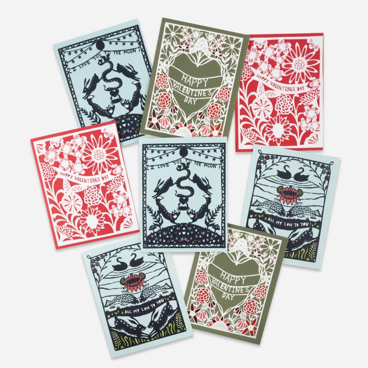 Valentine Mix Box Set- New! for wholesale by Annie Howe Papercuts