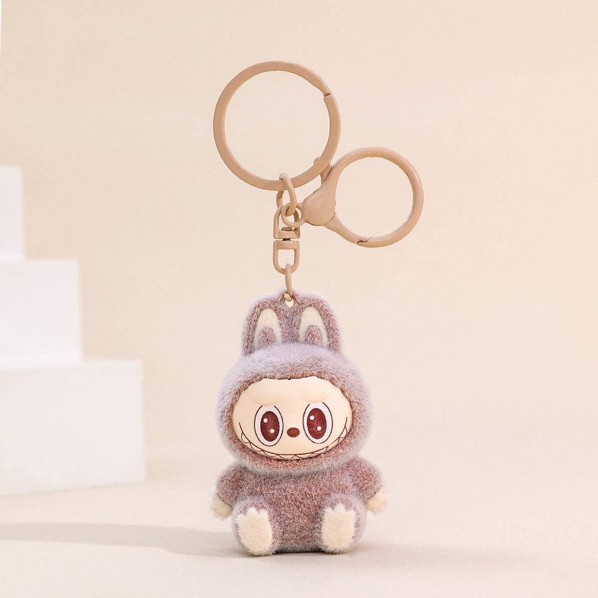 Wholesale Labubu flocking keychain labubu pendant school gift for your ...