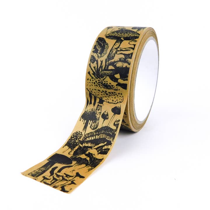 Bison Bindery - Wholesale Tape - Mushroom Print Eco Paper Sticky Tape2