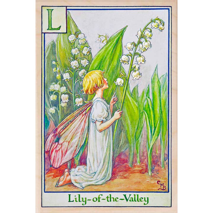 THE WOODEN POSTCARD COMPANY - Wholesale Everyday Greeting Card - L - LILY OF THE VALLEY FAIRY wooden postcard, wooden magnet